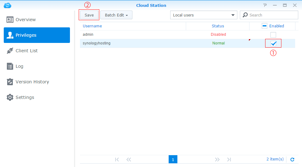 Cloud station select user privileges Cloud station select user privileges